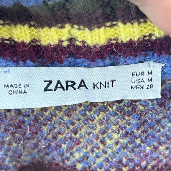 Zara Sweater Argyle Multicolor size med - Picture 5 of 7